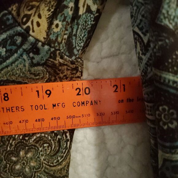 Coldwater Creek  Blouse Blue Brown Cream Paisley-3/4 Sleeves-Round Neck Sz PM - Picture 8 of 12